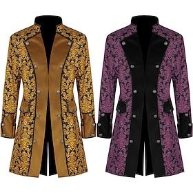 Retro Vintage Punk  Gothic Medieval Cosplay Costume Cloak Tuxedo Vampire Gentleman Fancy Dress Men's Pirate Royal Steampunk Halloween Carnival Masquerade Party