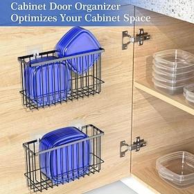 2pcs Storage Racks Metal Wire Storage Basket Wall Hanging Basket Wall Mounted Organizer Basket for kitchen Office Pantry Bathroom Cabinet Kitchen Organizers an