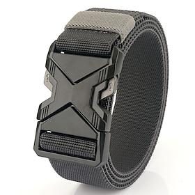 Men's Belt Tactical Belt Automatic Buckle Quick-Release Polyester Alloy Durable Adjustable Plain Black Red Outdoor Daily Waist Belt