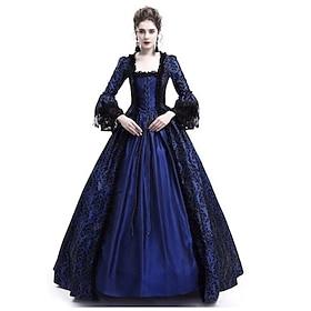 Vintage Inspired Party Costume Flare Cuff Sleeve Square Neck Fancy Dress Women's Halloween Carnival Masquerade Dress Party / Cocktail Carnival of Venice Adults