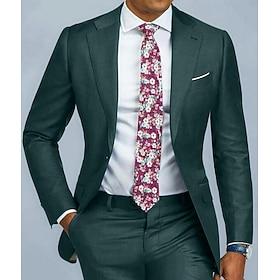 Blue green Black Pink Men's Wedding Suits Solid Colored 2 Piece Tailored Fit Single Breasted One-button 2024