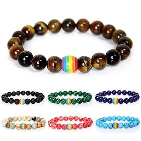 Pride Rainbow Bracelet GAY Bracelet Volcano Stone Bead Bracelet