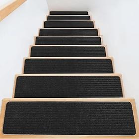 10pcs Non Slip Outdoor Stair Treads 6x24 Black Pre-Cut 80 Grit Anti Slip Grip Tape Non Skid Heavy Duty Traction Adhesive Step Stripes For Staircase Skateborad