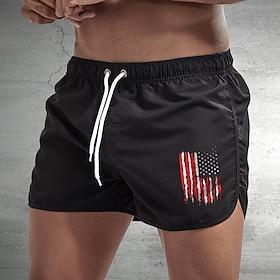 Men's Board Shorts Swim Shorts Swim Trunks Drawstring Elastic Waist National Flag Comfort Quick Dry Short Holiday Beach Weekend Fashion Casual Black Yellow Mic