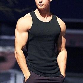 Herren Tank Top Shirt Unterhemden Ärmelloses Hemd Glatt Rundhalsausschnitt Strasse Urlaub Ärmellos Bekleidung Modisch Designer Basic