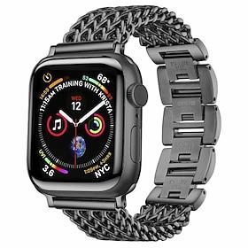Sport Band Compatible with Apple Watch band 38mm 40mm 41mm 42mm 44mm 45mm 49mm Metal Clasp Luxury Adjustable Stainless Steel Strap Replacement Wristband for iw