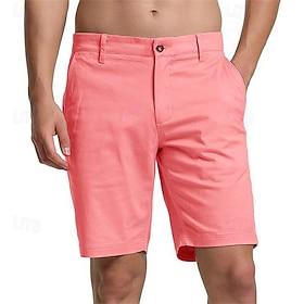 Men's Pink Shorts Shorts Summer Shorts Work Shorts Button Pocket Plain Wearable Short Outdoor Daily Fashion Classic Black White