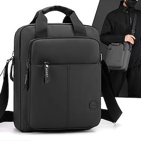 Men's Black Water - Resistant Messenger Bag, Laptop Shoulder Bag with Multi - Pockets for Work Commute Business