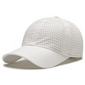 Men's Baseball Cap Sun Hat Trucker Hat Black White Polyester Fashion Casual Street Daily Plain Adjustable Sunscreen Breathable