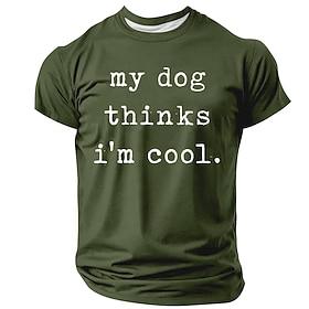Men's Dog Funny T shirt Short Sleeve T shirt 3D Print Crew Neck Shirt Vintage Cool Party Holiday Black White Red Summer Spring Clothing Apparel S M L XL XXL XX