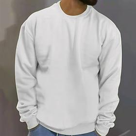Men's Sweatshirt Black White Yellow Red Navy Blue Crew Neck Plain Sports Outdoor Daily Holiday Streetwear Basic Casual Spring Fall Clothing Apparel Hoodies
