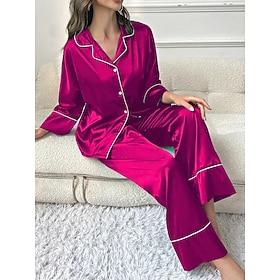 Women's Split Chemises  Gowns Nightwear - POLY Solid Colored Home Outfits
