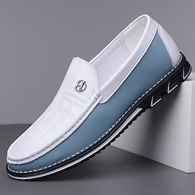 Men's Two-Tone Faux Leather Loafers - Stylish Slip-On Casual Shoes with Comfortable Sole for Daily Wear