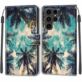 Phone Case For S26 Ultra Plus S25 S24 S23 S22 Plus  Ultra S23 FE S20 A55 5G A35 5G A25 Back Cover with Stand Holder with Wrist Strap Card Slot Retro TPU PU Lea