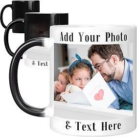 Personalized Magic Mug Customized Photo Christmas Gift Mug Heat Reveal Sensitive Mug Color Changing Ceramic Mug Xmas Cup Coffee Mug with Image Logo Text Gifts