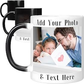 Personalized Magic Mug Customized Photo Christmas Gift Mug Heat Reveal Sensitive Mug Color Changing Ceramic Mug Xmas Cup Coffee Mug with Image Logo Text Gifts