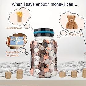 Digital Counting Money Jar 800 Coin Capacity, Perfect Kids Piggy Bank Powered By Batteries (Not Included), Fits All US Coins! Halloween/Thanksgiving Day/Christ