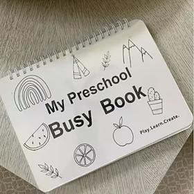My Preschool Busy Book,Busy Book Preschool Learning Activities, Toddler Busy Book for Kids, Education Workbook Activity Binder Learning( Colored Markers Not In