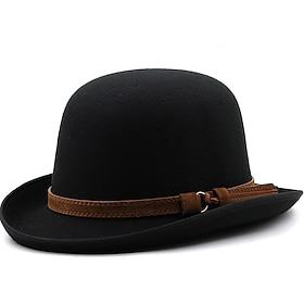Men's Kentucky Derby Hat Sun Hat Cowboy Hat Fedora Trilby Hat Black Red Woolen Vintage Style Fashion 18th Century State of Texas Daily Theme Party Solid / Plai