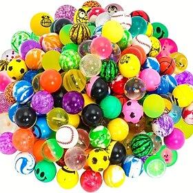 100-pack 100-Pack Premium Non-Feathered Rubber Bouncy Balls Assorted Colors  Patterns for Party Favors Gifts  Halloween Treats Christmas Gift