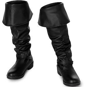 Medieval Renaissance Shoes Knee High Boots Flat Jazz Boots Fancy Dress Men's Women's Celtic Pirate Royal Masquerade Party / Evening LARP Ren Faire Adults' Shoe