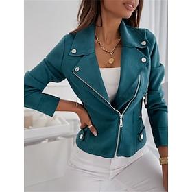 Women's Casual Jacket Outdoor Street Daily Wear Fall Winter Short Coat Regular Fit Thermal Warm Breathable Stylish Casual Jacket Long Sleeve Plain with Pockets