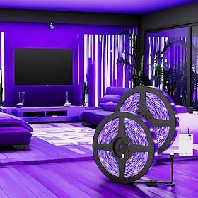 LED UV Black Light Strip, Purple Light with USB or Battery Powered SMD2835, 380-400NM UV Light for Fluorescent Dance, UV Body Coating, Non Waterproof Blackligh