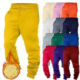 Men's Sweatpants Joggers Trousers Pocket Drawstring Elastic Waist Plain Comfort Soft Full Length Sports Outdoor Daily Fashion Casual Black White Micro-elastic