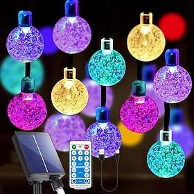 10M100Leds Christmas Solar Outdoor Bubble Ball Small Ball Light String Courtyard Christmas Tree Fence Steps Balcony Wedding Festival Party Connection Atmospher
