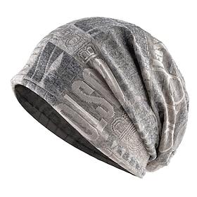 Men's Unisex Beanie Hat Beanies Skull Cap Black Blue Polyester Cozy Daily Wear Going out Patterned