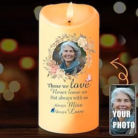 personligt foto led stearinlys altid med os altid savner altid kærlighed i mit hjerte tilpasset led stearinlys til personlig mindegave