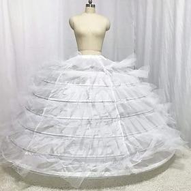 Rococo Victorian Princess Petticoat Hoop Skirt Under Skirt Tulle Skirt Solid Color Fancy Dress Women's Masquerade Event / Party Prom Adults' Skirt