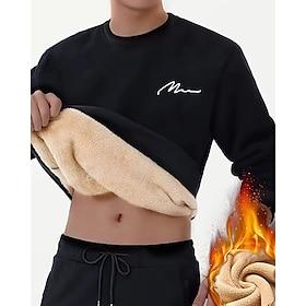 Herre Sweatshirt Sort Hvid Rød Navyblå Grøn Rund hals Vanlig Sport Udendørs Daglig Ferie Polyester Gade Basale Afslappet Efterår vinter Tøj Hættetrøjer Sweats
