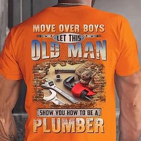 Herre Sjov Slang Blikkenslager T-shirt Kortærmet T-shirt 3D-udskrivning Rund hals Skjorte Mode atletiktøj Gade Sport  Udendørs Daglig Gul Orange Sommer Forår T