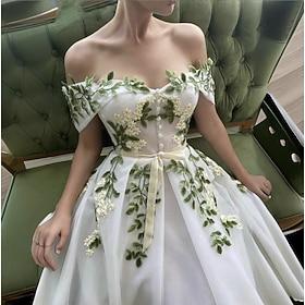 A-linje Gallakjoler Prinsesse Kjole Graduering Festtøj Te-længde Uden ærmer V-hals Organza med Sløjfe(r) 2024