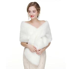 Elegant Roaring 20s 1920s Faux Fur Shawl The Great Gatsby Charleston Fancy Dress Women's Valentine's Day Masquerade Daily Party Wedding Adults Shawl Winter All