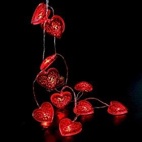 1 stk 1,65m-10leds valentinsdag jern kærlighedssnore bryllupsforslag festival indendørs atmosfære dekoration lyssnor aa batteridrevet