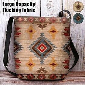 vintage bohemian crossbody tas voor dames met unieke aztec print  perfect voor zomerfestivals