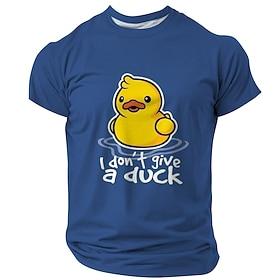 Herre Sjov And T-shirt Kortærmet T-shirt 3D-udskrivning Rund hals Skjorte Mode atletiktøj Gade Sport  Udendørs Daglig Blå Sommer Forår Tøj S M L XL XXL XXXL