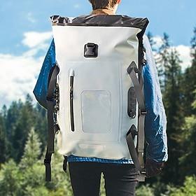 30 L Rygsække til dagture Rygsæk Lynlås Multi lomme - Påførelig Holdbar Udendørs Vandring Camping Militær polyester Blad Sort Hvid