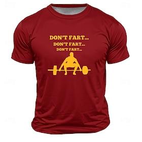 Men's Funny Dumbbell T shirt Short Sleeve T shirt 3D Print Crew Neck Shirt Fashion Daily Street Daily Lake Blue Black White Summer Spring Clothing Apparel S M