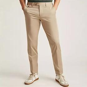 Herre Pæne bukser Tilspidsede bukser Bukser Suit Bukser Lomme Vanlig Komfort Blød Fuld længde Forretning Daglig Bryllupsfest Mode Klassisk Stil Sort Hvid