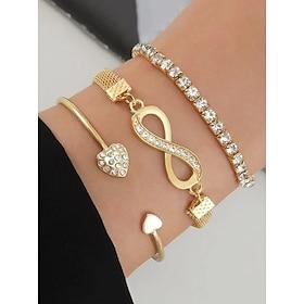 guld rhinestone armbånd sat med hjerte og uendelig charme – elegante smykker til kvinder, perfekt til fester og gaver