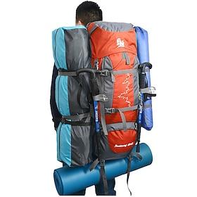 80 L Rygsække til dagture Rygsæk Lynlås Multi lomme - Påførelig Holdbar Udendørs Vandring Camping Militær Nylon Sort Rød Blå