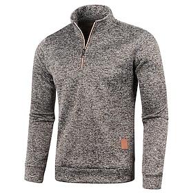 Herre Pullover trøje Strik sweater Kvart lynlås sweater Rillet Strikke Normal Strikket Vanlig Kvartals lynlås Mode Basale Ferierejse Dagligdagstøj Tøj Efterår