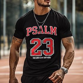 Herre Tro T-shirt Kortærmet T-shirt 3D-udskrivning Rund hals Skjorte Mode atletiktøj Gade Sport  Udendørs Daglig Sort Blå Lilla Sommer Forår Tøj S M L XL XXL X