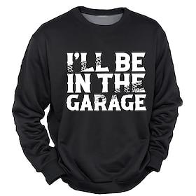 Herre Trykte bogstaver Køretøj Sweatshirt Sweatshirt Sweatshirt med hætte Rund hals Mode 3D-udskrivning Ferie I-byen-tøj Streetwear Sort Blå Crewneck 3D-udskri