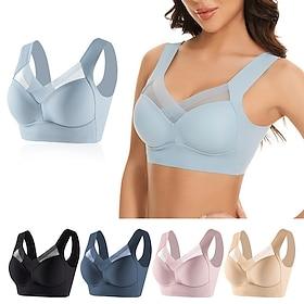 Women's Light Support Sports Bra Running Bra Open Back Cross Back Bra Top Padded Fitness Leisure Sports Running Breathable Lightweight Soft Black Pink Apricot