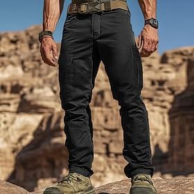 Herre Cargo-bukser Cargo bukser Bukser Trekkingbukser Multi lomme Lige ben Vanlig Vandtæt Komfort Fuld længde udendørs Daglig Campering  Vandring Mode Sort Lys