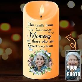 personligt foto led stearinlys for evigt i vores hjerter tilpasset led stearinlys til personlig mindegave